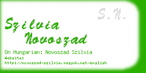 szilvia novoszad business card